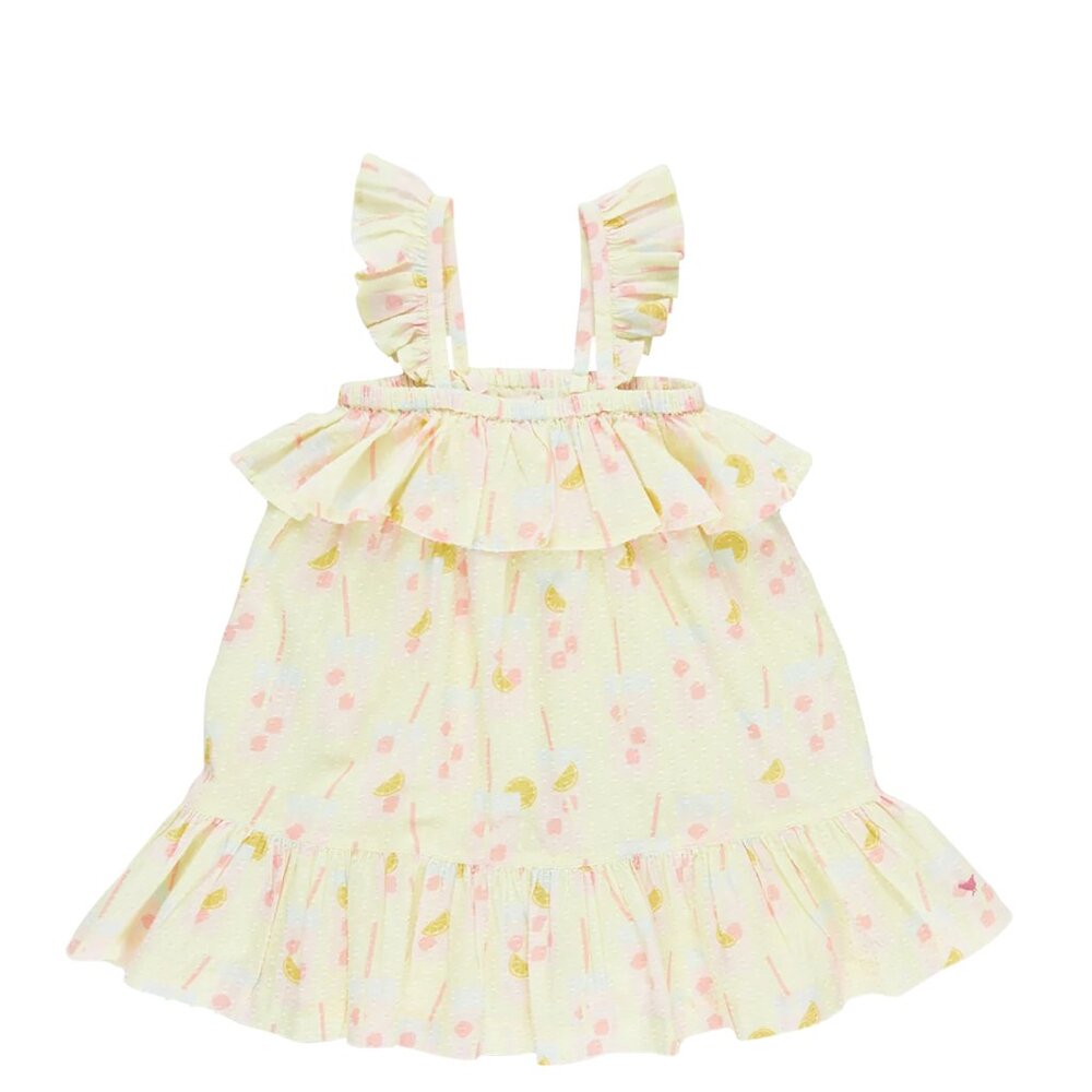 Girls Amalia Dress in Pink Lemonade | Refreshing Novelty Print | Pink Chicken